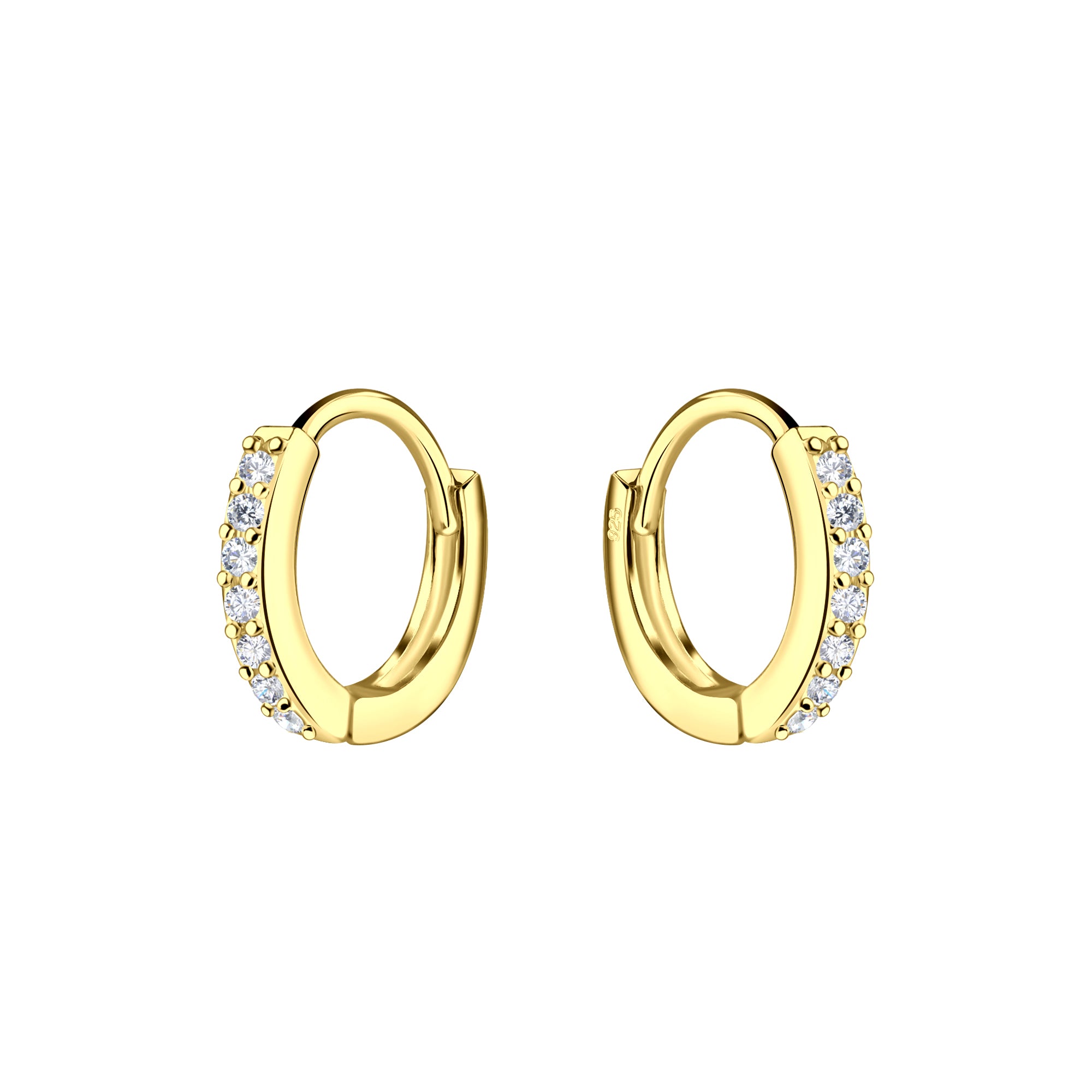 11mm Silver Huggie Earrings