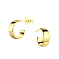 Silver Half Hoop Stud Earrings