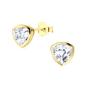 6mm Trillion Cubic Zirconia Silver Stud Earrings