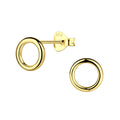 Silver Circle Stud Earrings