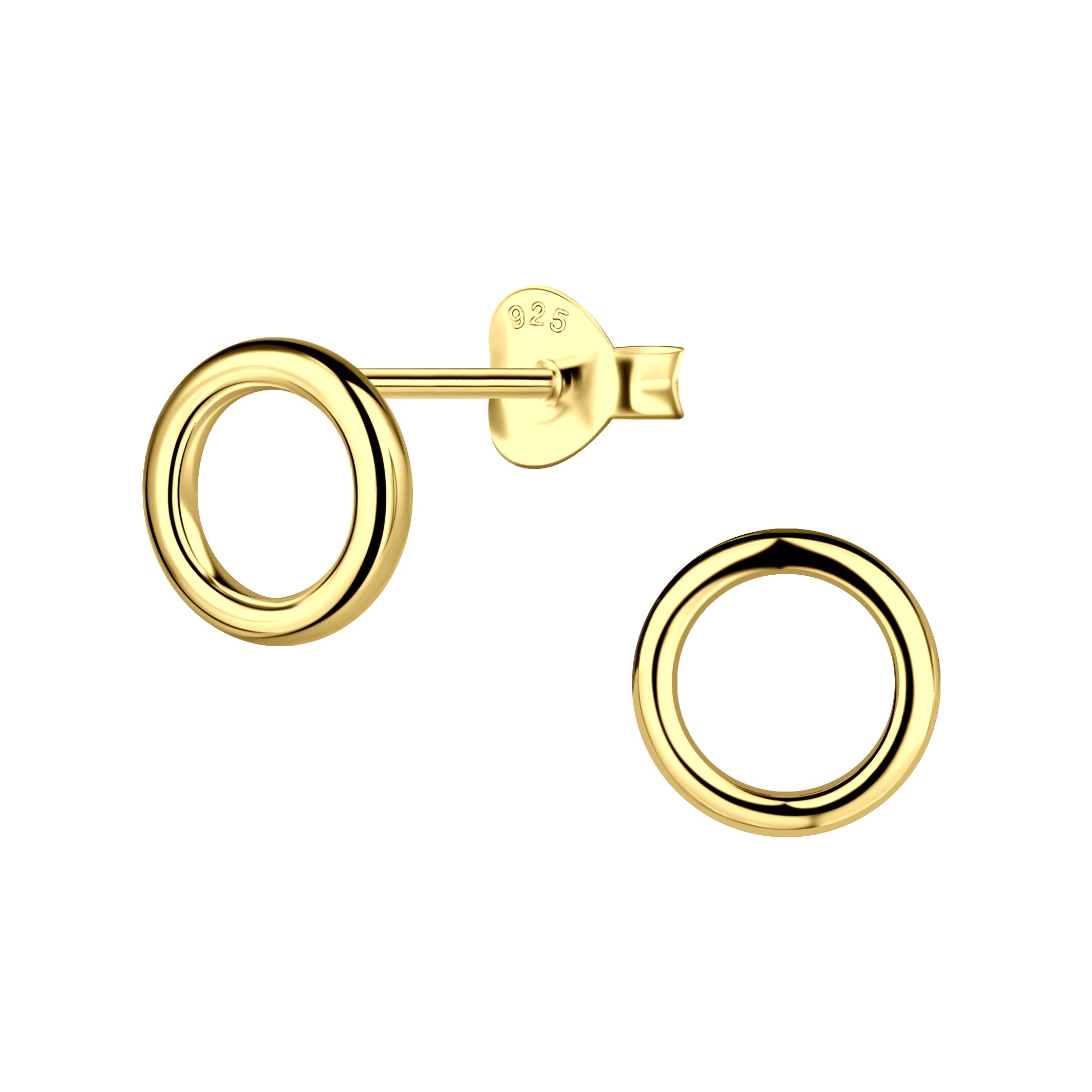 Silver Circle Stud Earrings