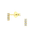 Silver Bar Stud Earrings
