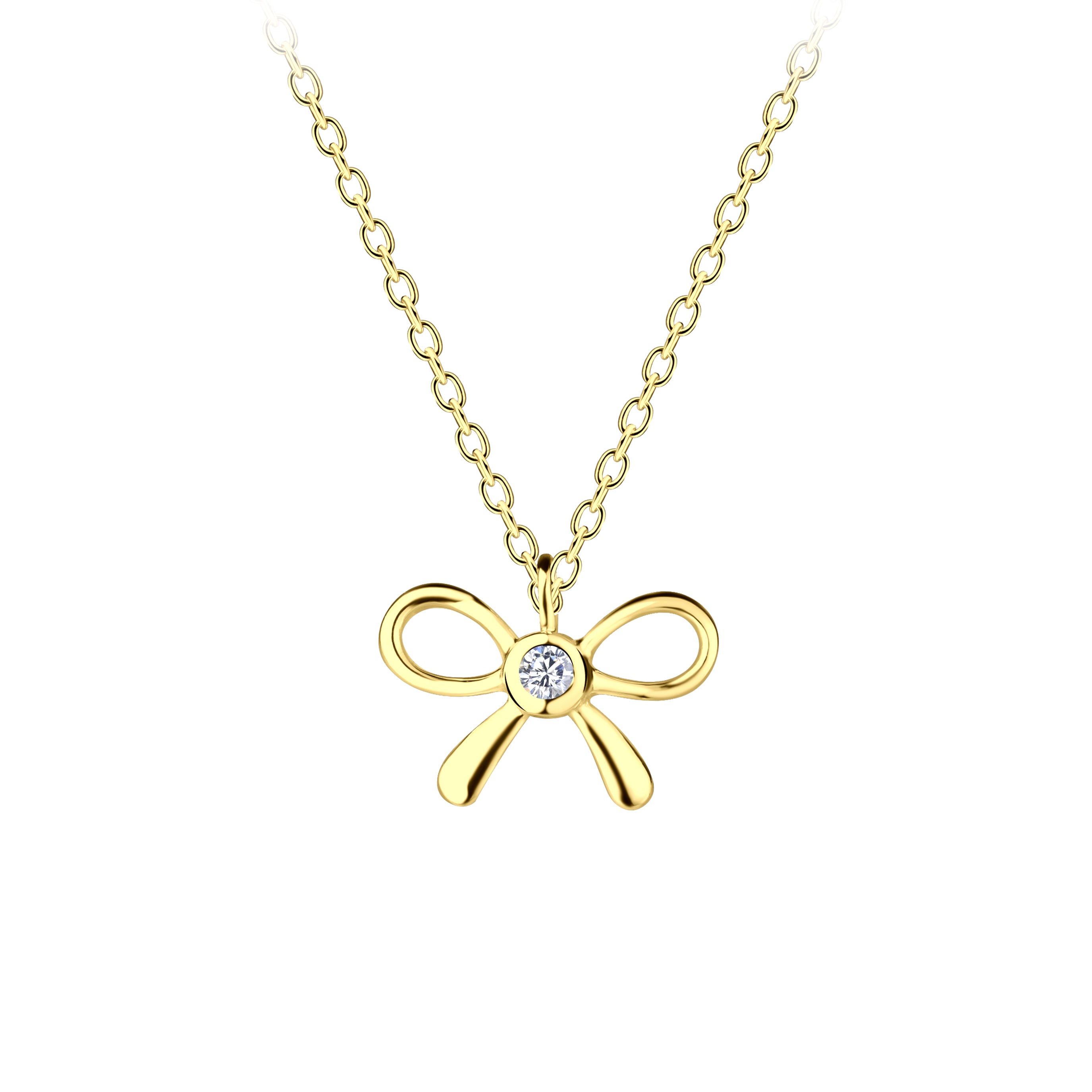 Silver Bow Necklace