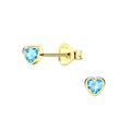 Silver Heart Cubic Zirconia Stud Earrings