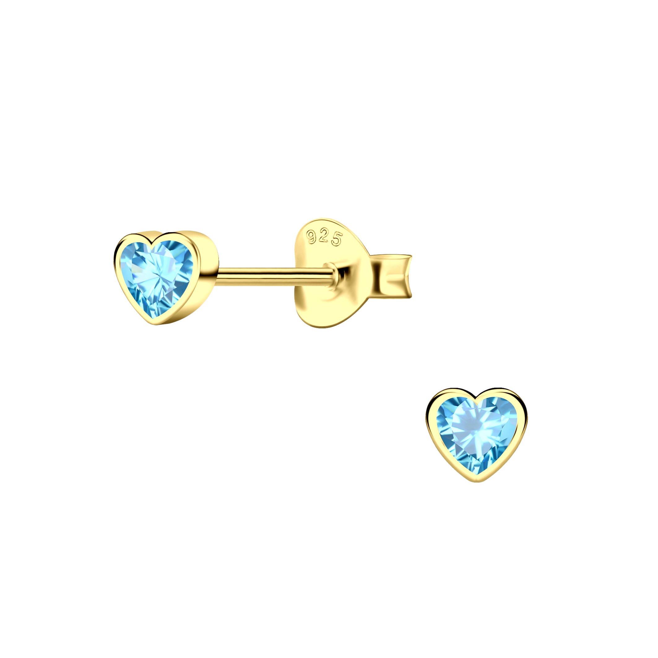 Silver Heart Cubic Zirconia Stud Earrings