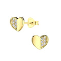 Silver Heart Stud Earrings