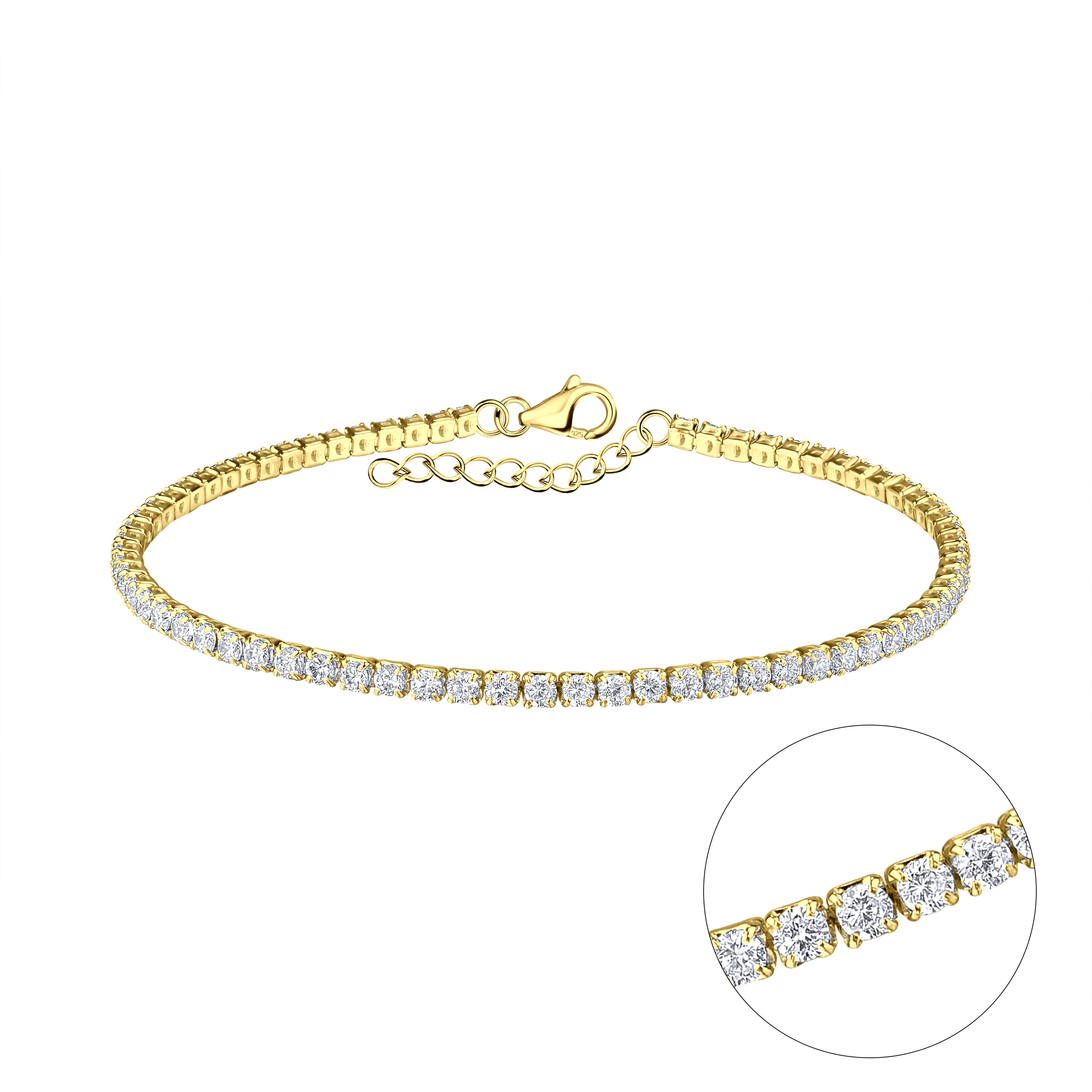 18cm Silver Tennis Bracelet
