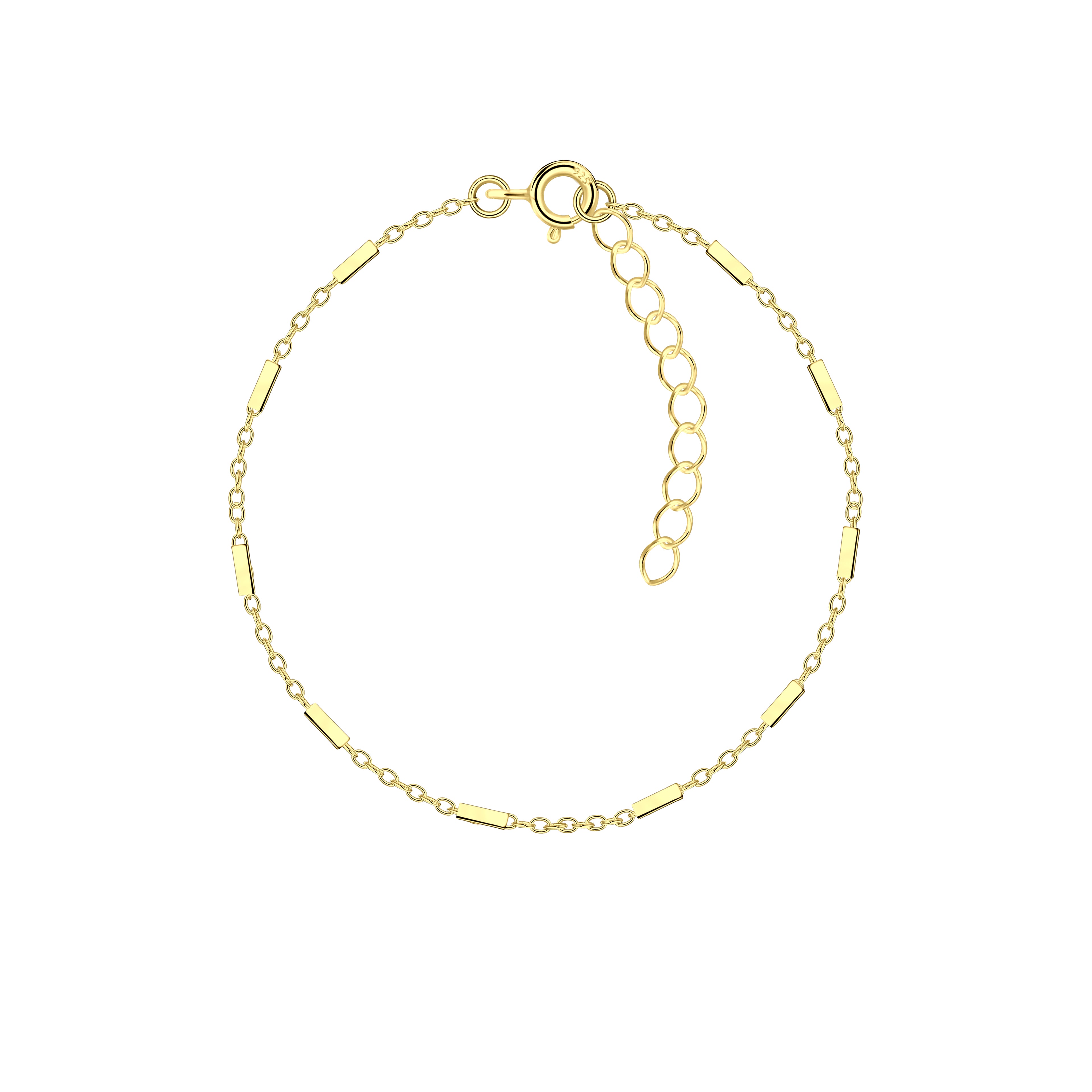 19cm Silver Cable Bar Bracelet With Extension