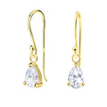 4x6mm Pear Cubic Zirconia Silver Earrings