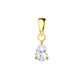 4x6mm Pear Cubic Zirconia Silver Pendant