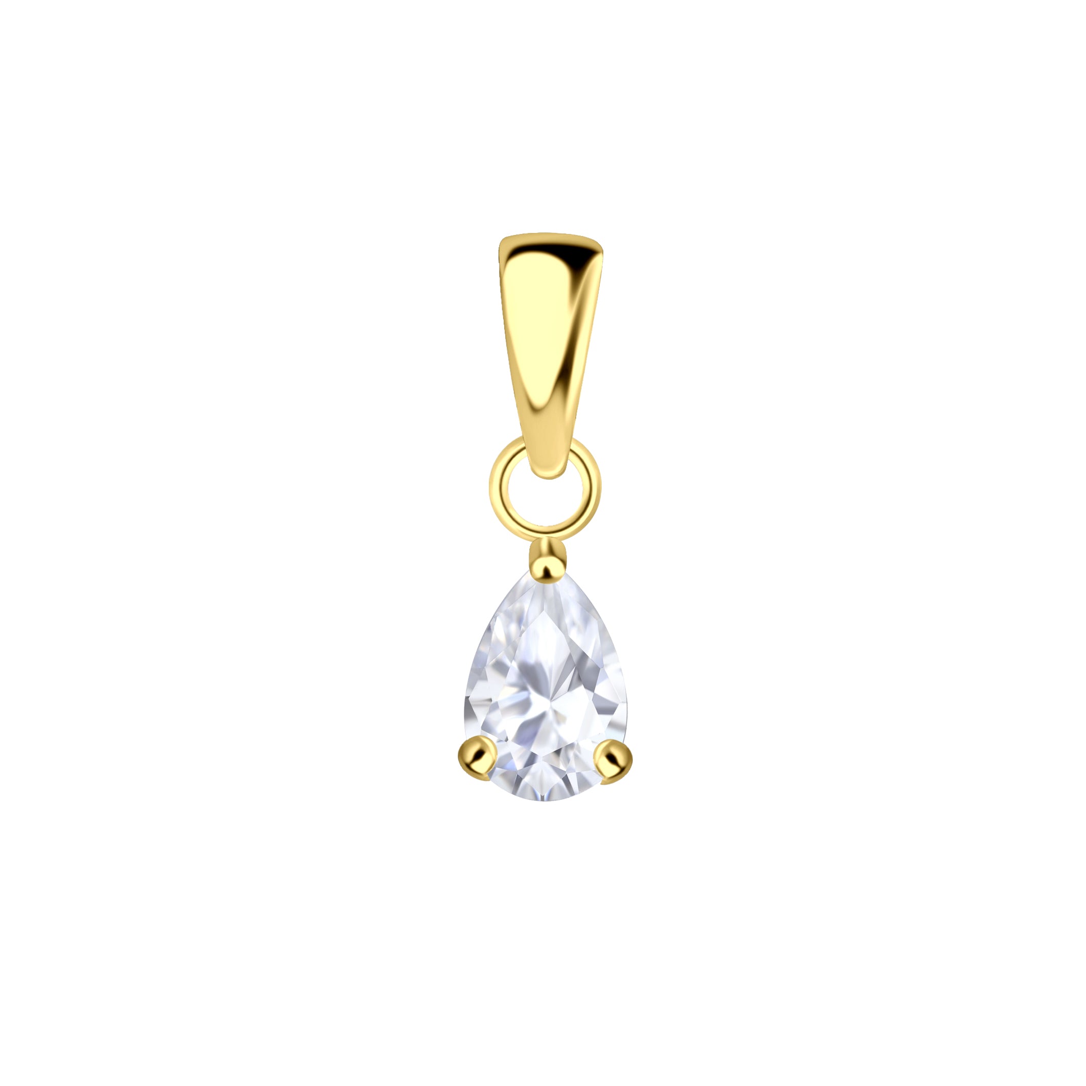 4x6mm Pear Cubic Zirconia Silver Pendant