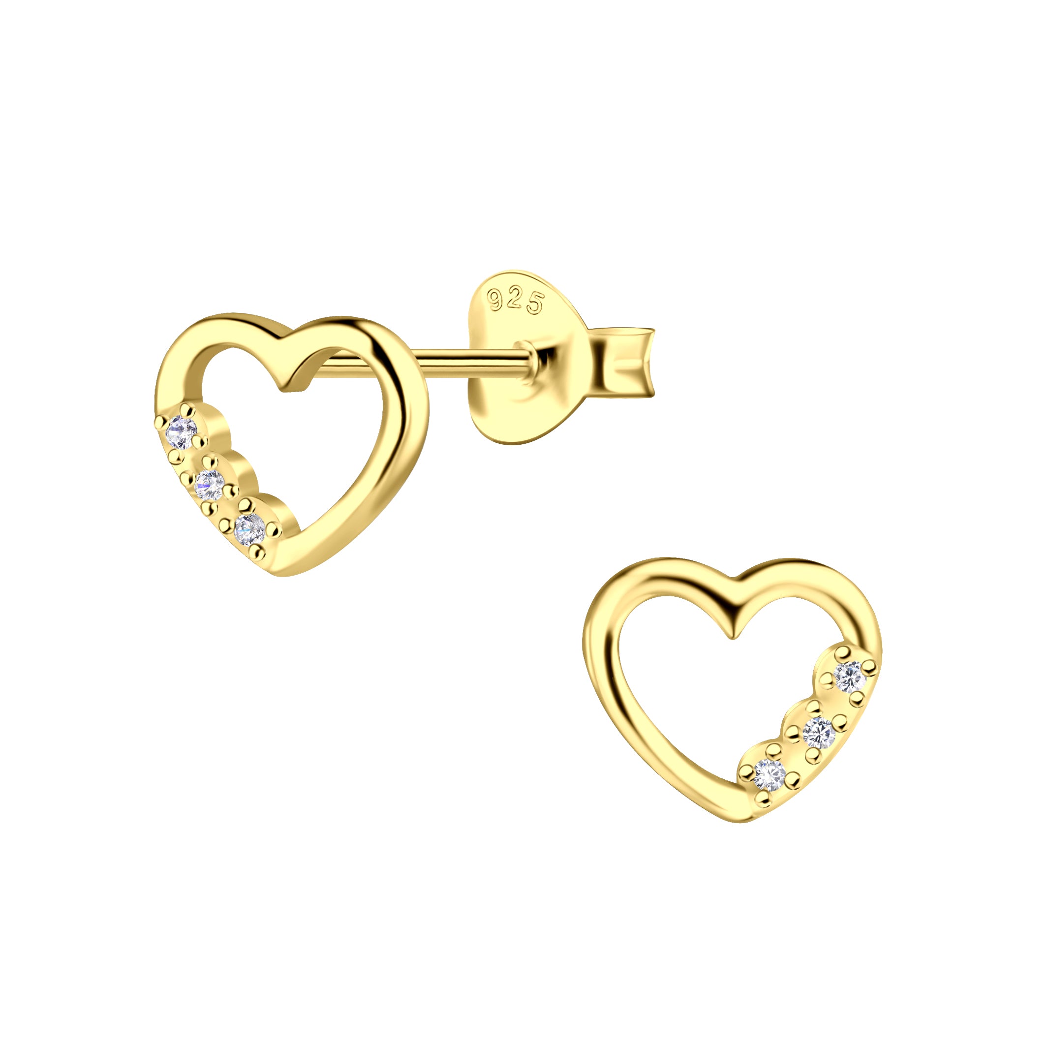 Silver Heart Stud Earrings