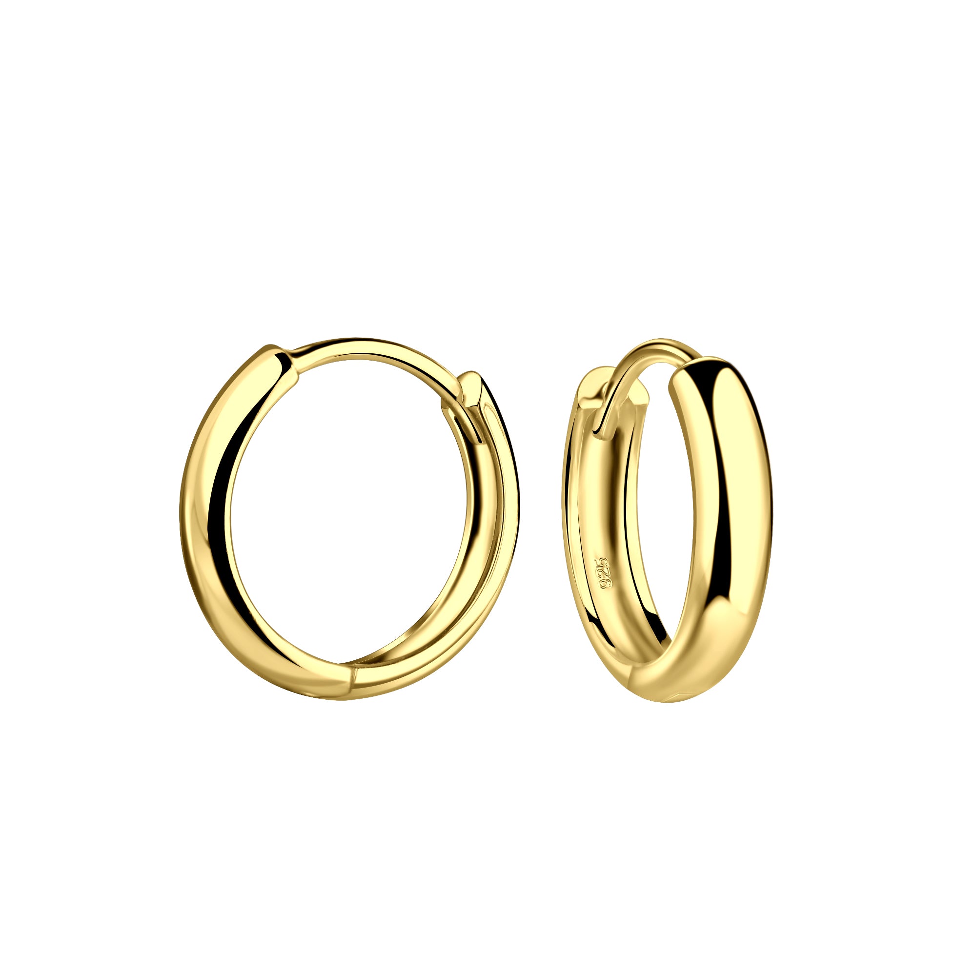 13mm Silver Huggie Earrings