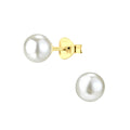 6mm Pearl Silver Stud Earrings