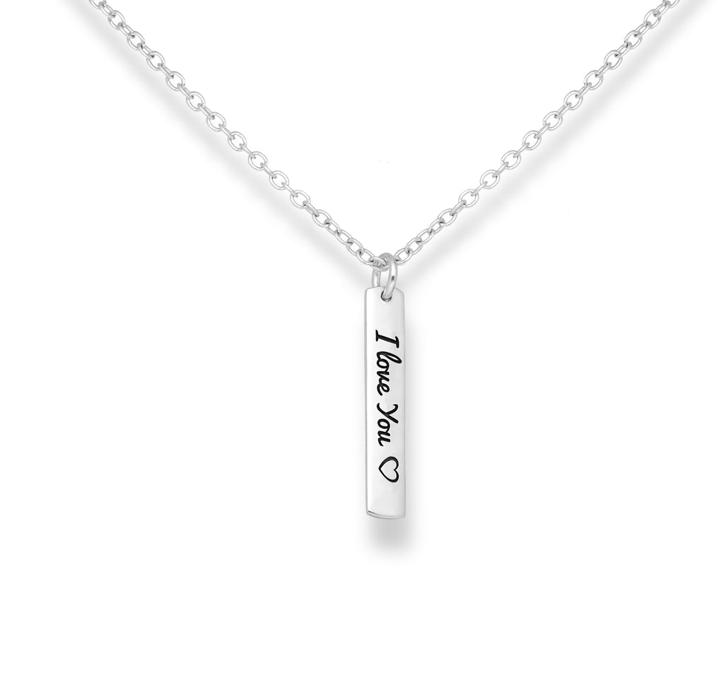 925 Sterling Silver "I love You" Tag Pendant