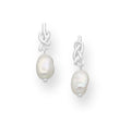 925 Sterling Silver Knot Push-Back Pearl Earrings
