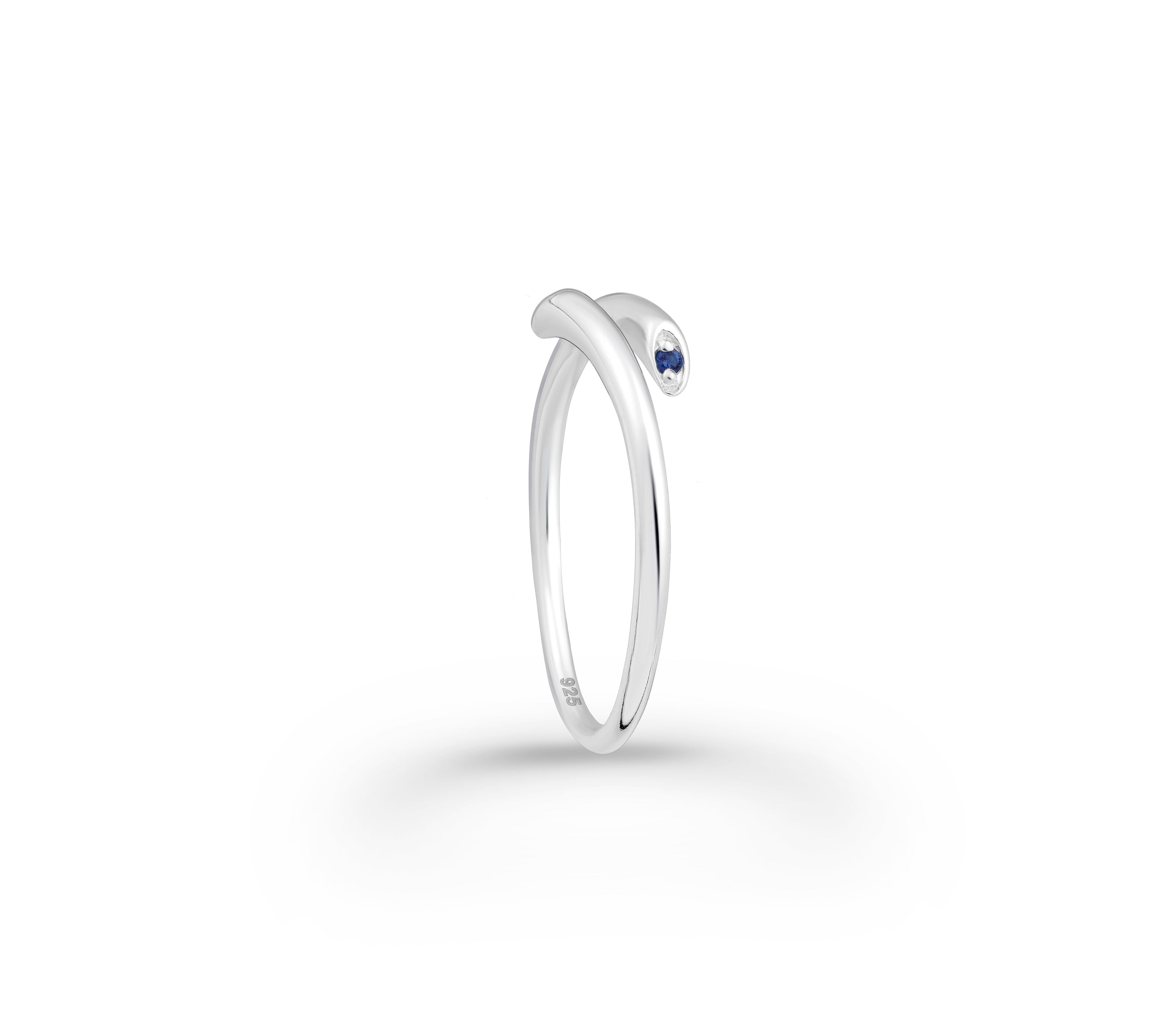 925 Sterling Silver Birthstone Adjustable Ring