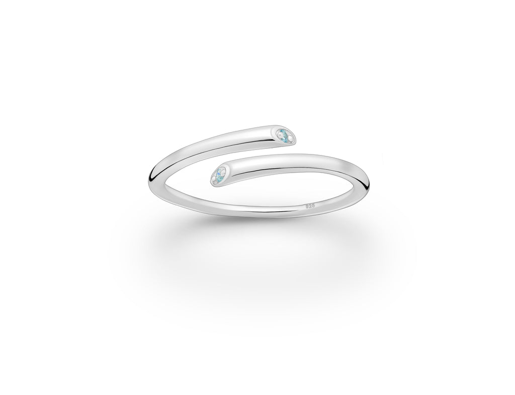 925 Sterling Silver Birthstone Adjustable Ring