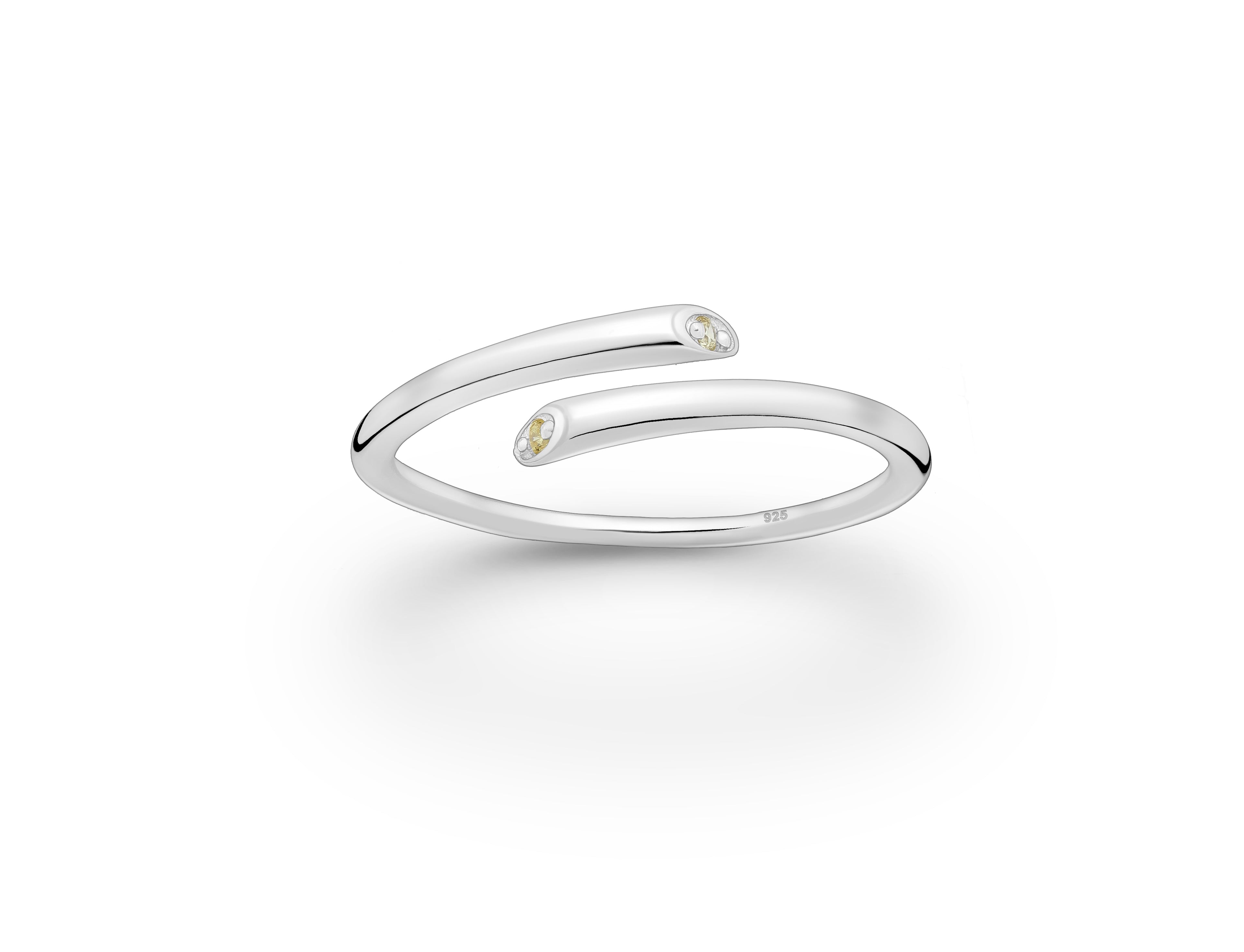 925 Sterling Silver Birthstone Adjustable Ring