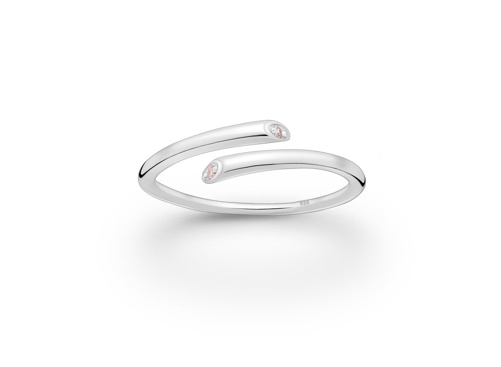 925 Sterling Silver Birthstone Adjustable Ring