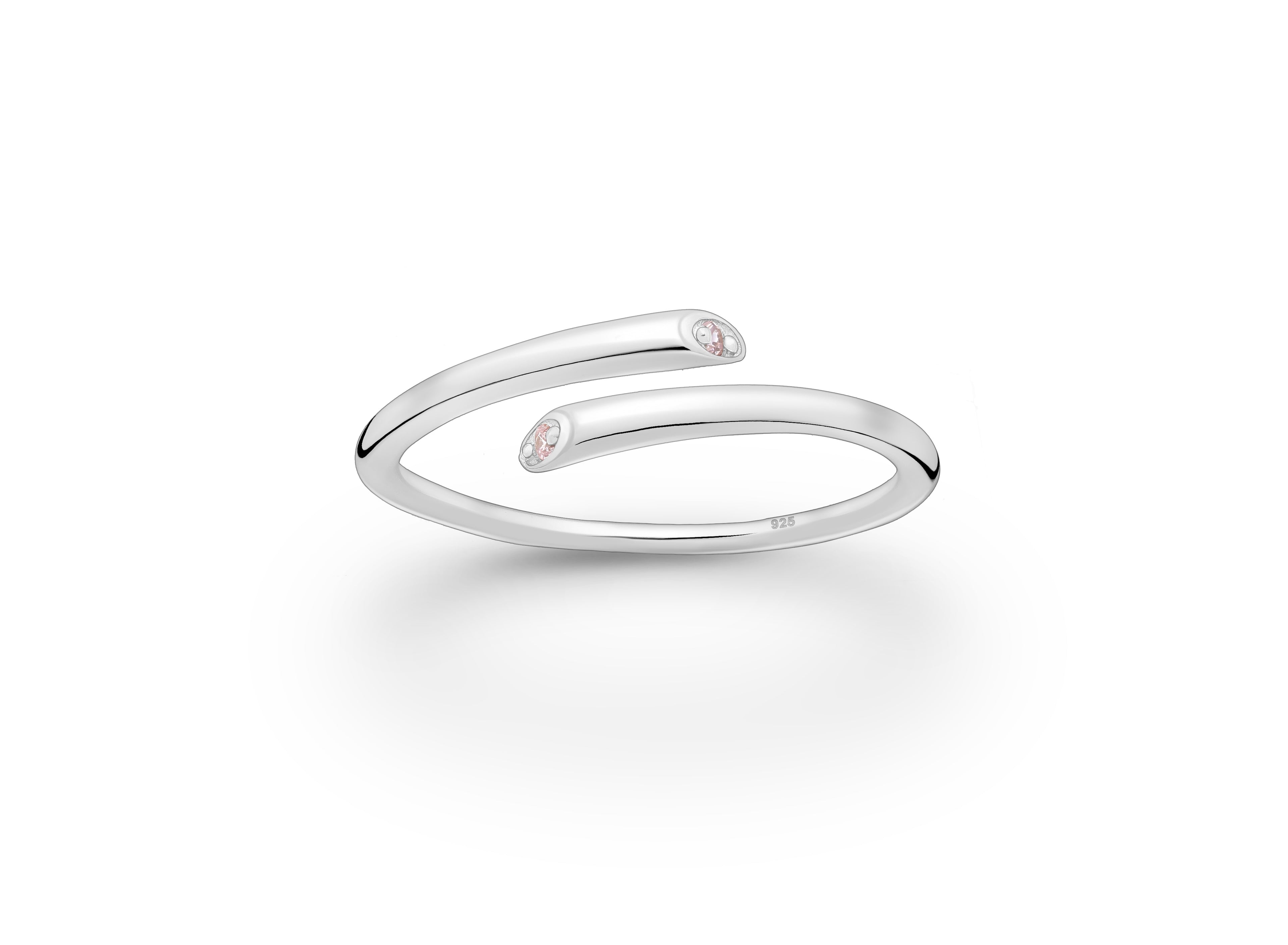 925 Sterling Silver Birthstone Adjustable Ring