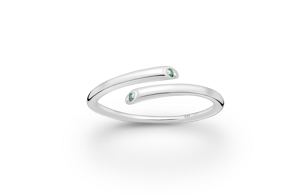 925 Sterling Silver Birthstone Adjustable Ring