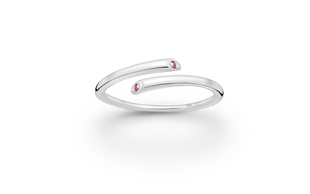 925 Sterling Silver Birthstone Adjustable Ring