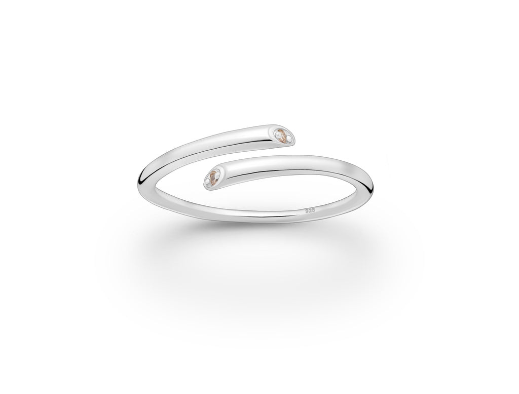 925 Sterling Silver Birthstone Adjustable Ring