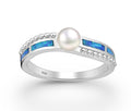 925 Sterling Silver Opal Pearl Ring