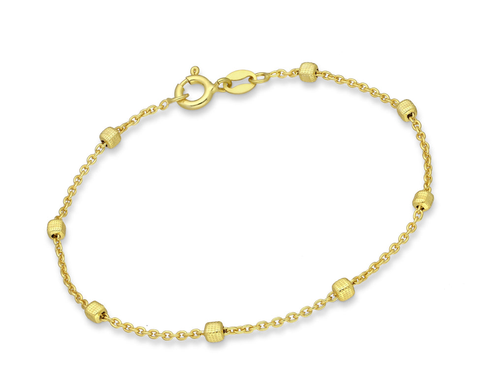 925 Sterling Silver Box Golden Bracelet