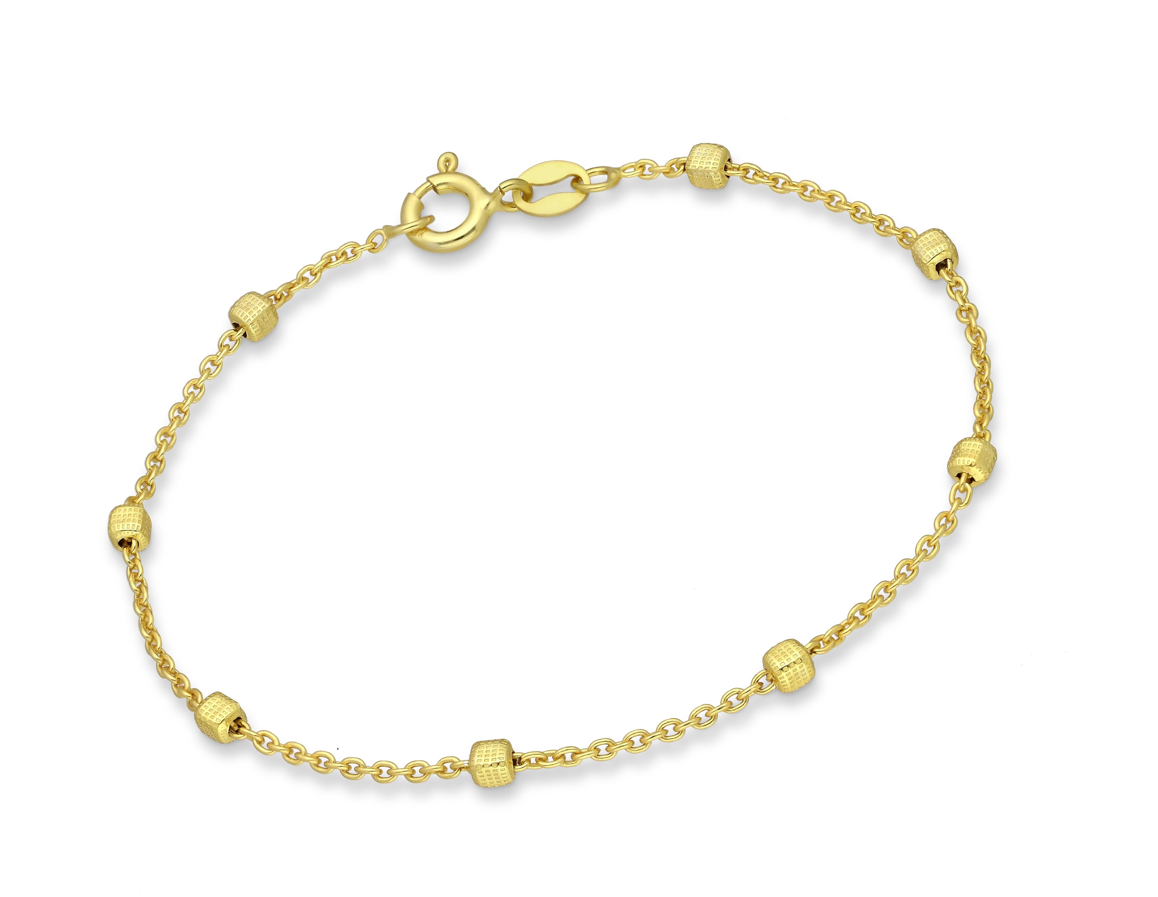 925 Sterling Silver Box Golden Bracelet