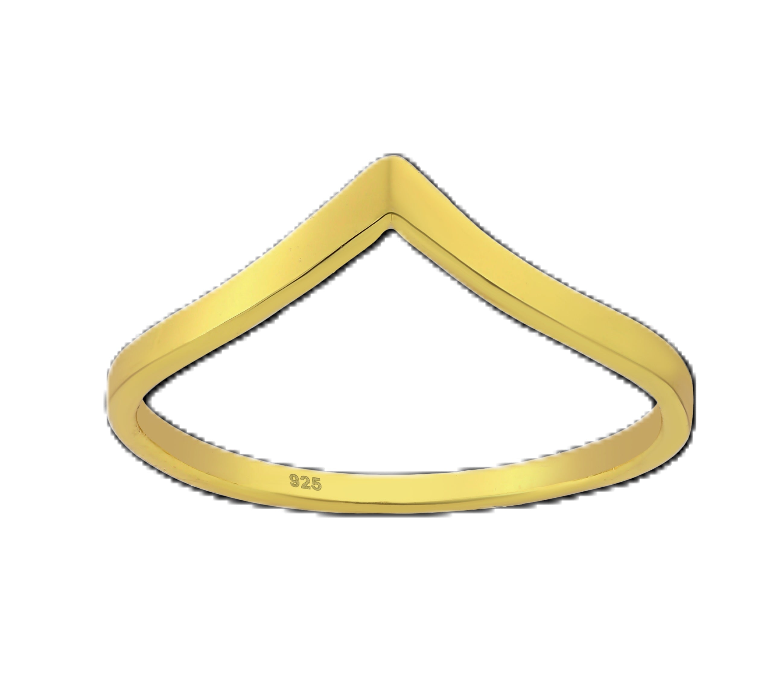 925 Sterling Silver Chevron Golden Ring