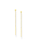 925 Sterling Silver Bar and Star of David Jacket Golden Earrings