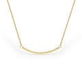925 Sterling Silver Curved Golden Bar Necklace