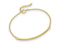 925 Sterling Silver Curved Bar Golden Bracelet