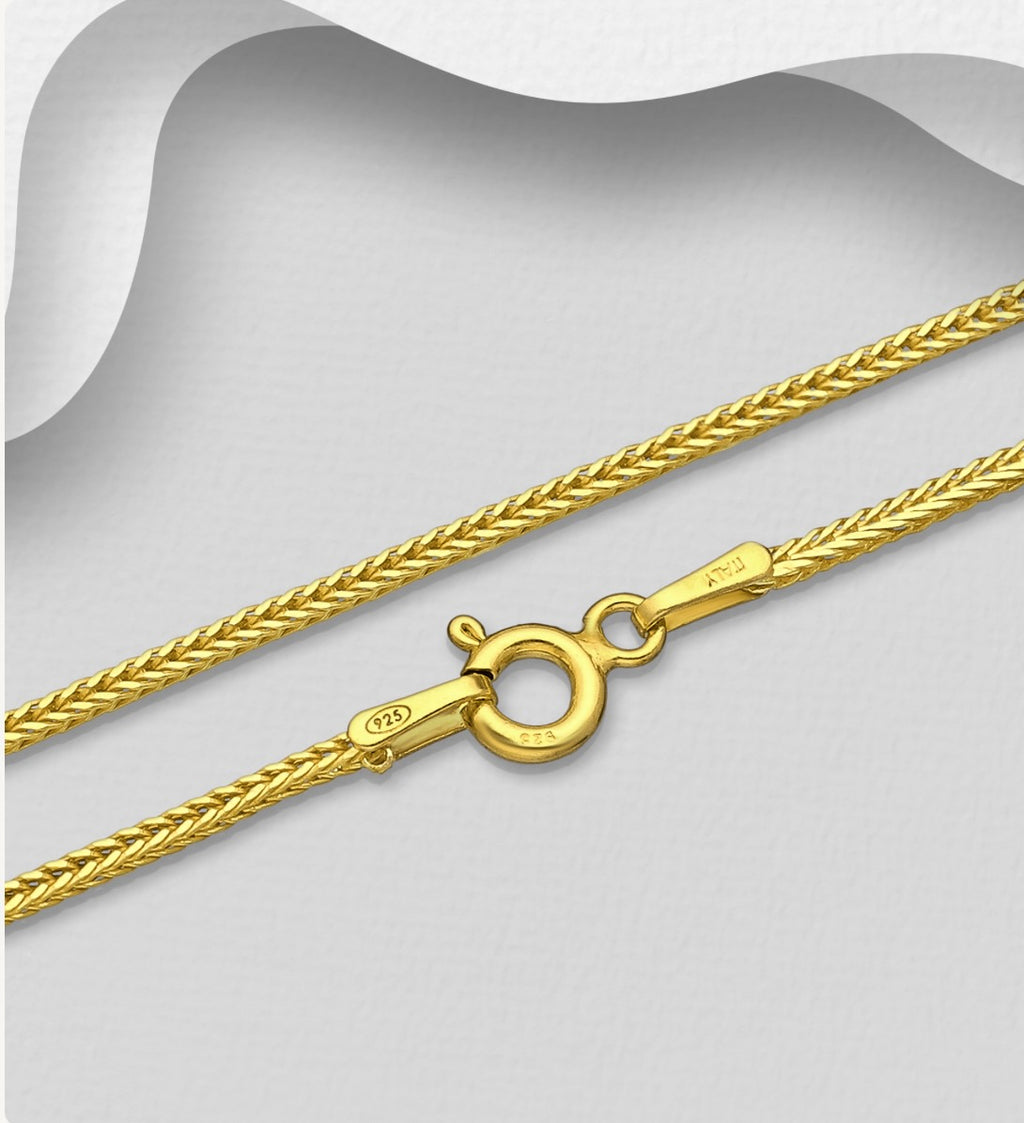 925 Sterling Silver Spiga Golden Chain