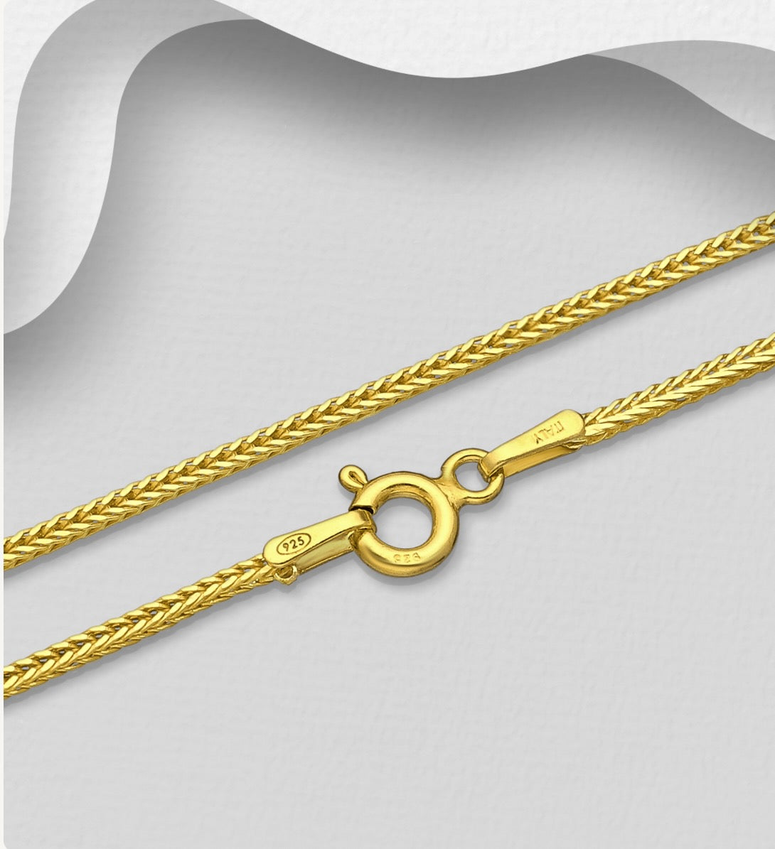925 Sterling Silver Spiga Golden Chain