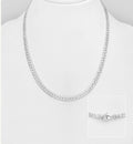 925 Sterling Silver Flat Snake Necklace, 4 mm Wide