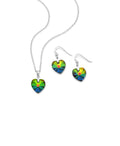 925 Sterling Silver Heart Austrian Vitrail Medium Set