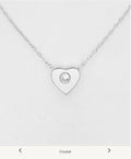 925 Sterling Silver Heart Austrian Crystal Necklace