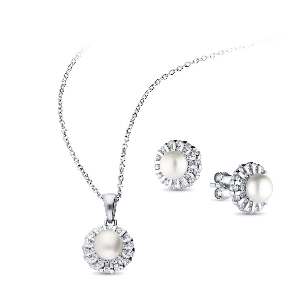 925 Sterling Silver Push-Back Earrings and Pendant Jewelry Set