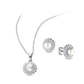 925 Sterling Silver Push-Back Earrings and Pendant Jewelry Set