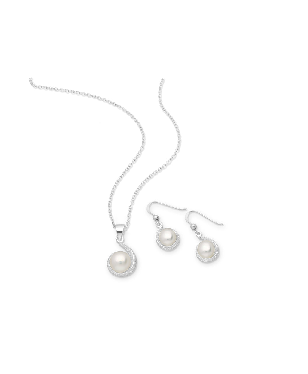 925 Sterling Silver Hook Earrings and Pendant Set
