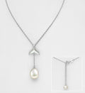 925 Sterling Silver Pearl Whale Tail Necklace