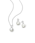 925 Sterling Silver Earrings and Pendant Pearl Jewelry Set