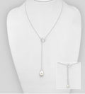 925 Sterling Silver Circle Pearl Necklace