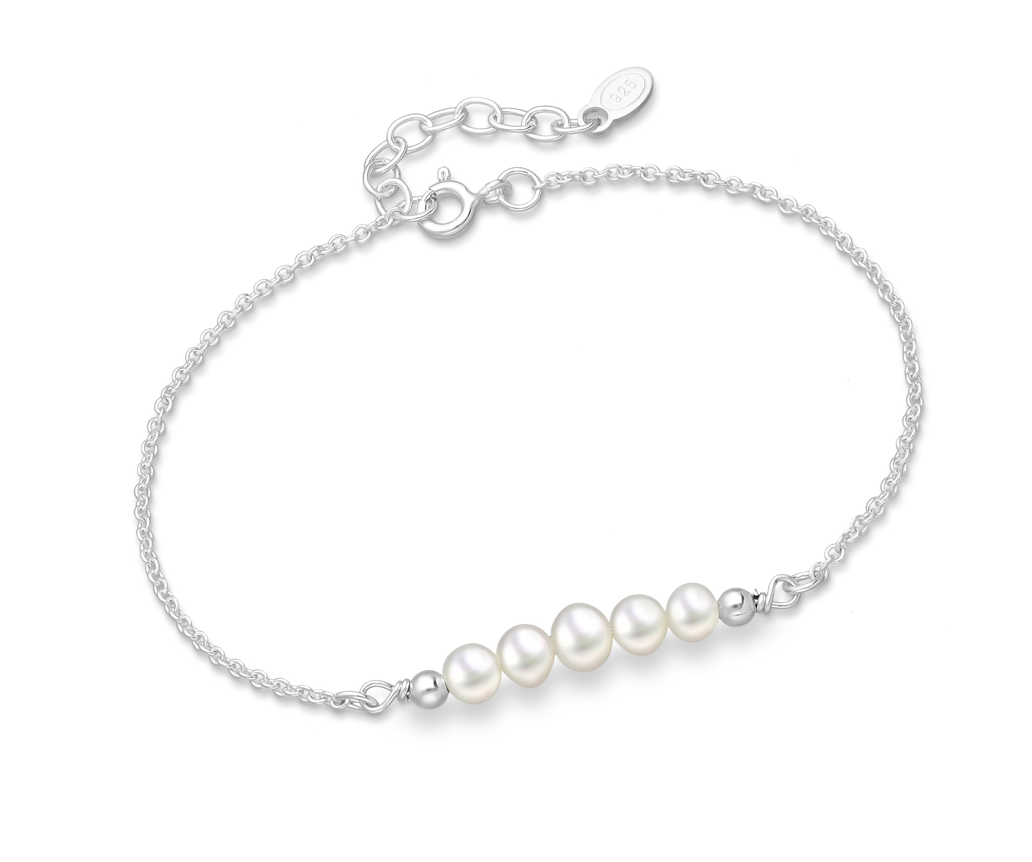 925 Sterling Silver Pearl Bracelet