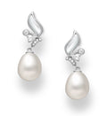 925 Sterling Silver Butterfly Push-Back Pearl Earrings