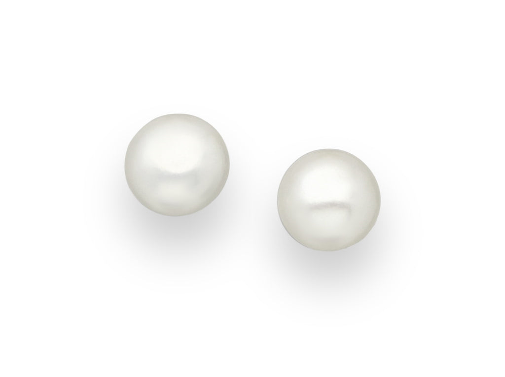 925 Sterling Silver Push-Back Pearl Earrings