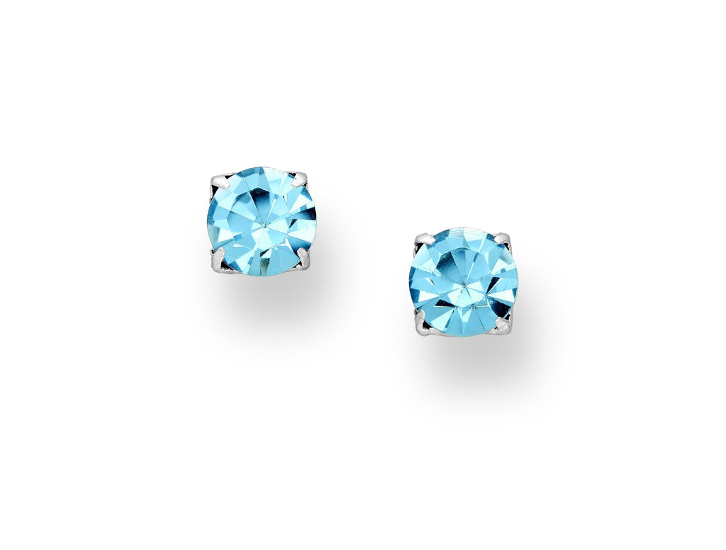 925 Sterling Silver Push-Back Crystal Earrings
